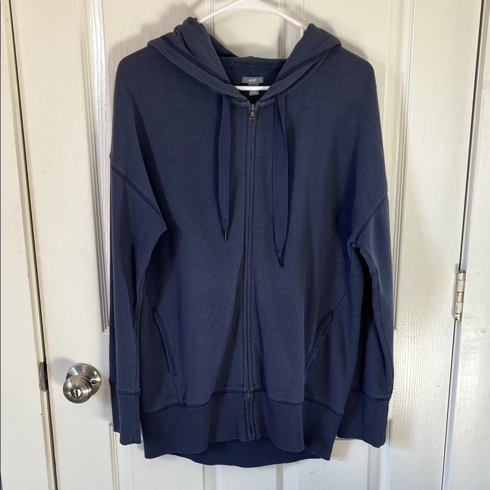 Aerie Indigo Blue Comfy Zip-Up Lounge Hoodie Size Small